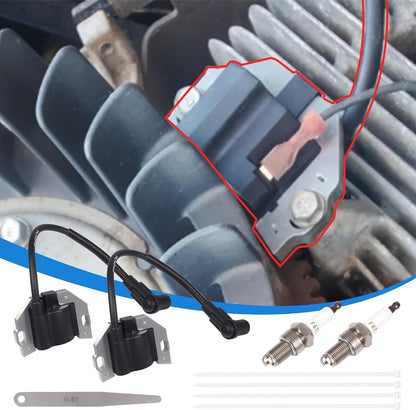 2Pack 21171-0743 Ignition Coil and Spark Plug for Kawasaki FR730V FX691V FR691V FR651V FX801V FX850V FX751V FX651V FS541V FS481V FS600V FX730V FX921V Replace 211710743 21171-0711 211710711