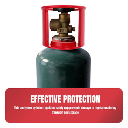 Acetylene Cylinder Regulator Safety Cap Protector, 3-1/2 x 12 Inch Fine Thread Safety Collar for Acetylene Tank, Valve Protector Cover for Pressure Gas Cylinders, 2 Pack