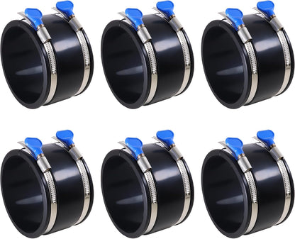 Dust Control Flex Cuff with Adjustable Hose Clamps, Rubber Connector Rubber Cuff Coupler for Woodworking Dust Collection Fittings (4, 2-1/2 Inch)