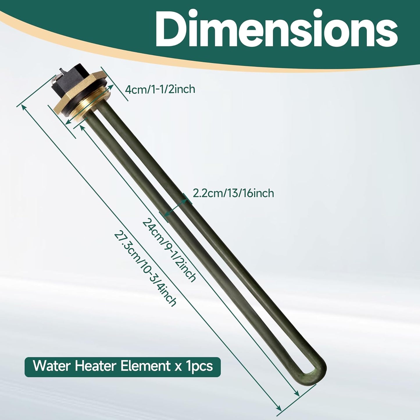 Replacement 520900 RV Water Heater Element Replaces SW4DE SW6DE SW6DEL SW10 SW10DE SW10PE SW12DE SW12DEL for Suburban for Atwood 6-10 Gallon SW Electronic Water Heaters with 1-1/2 Socket