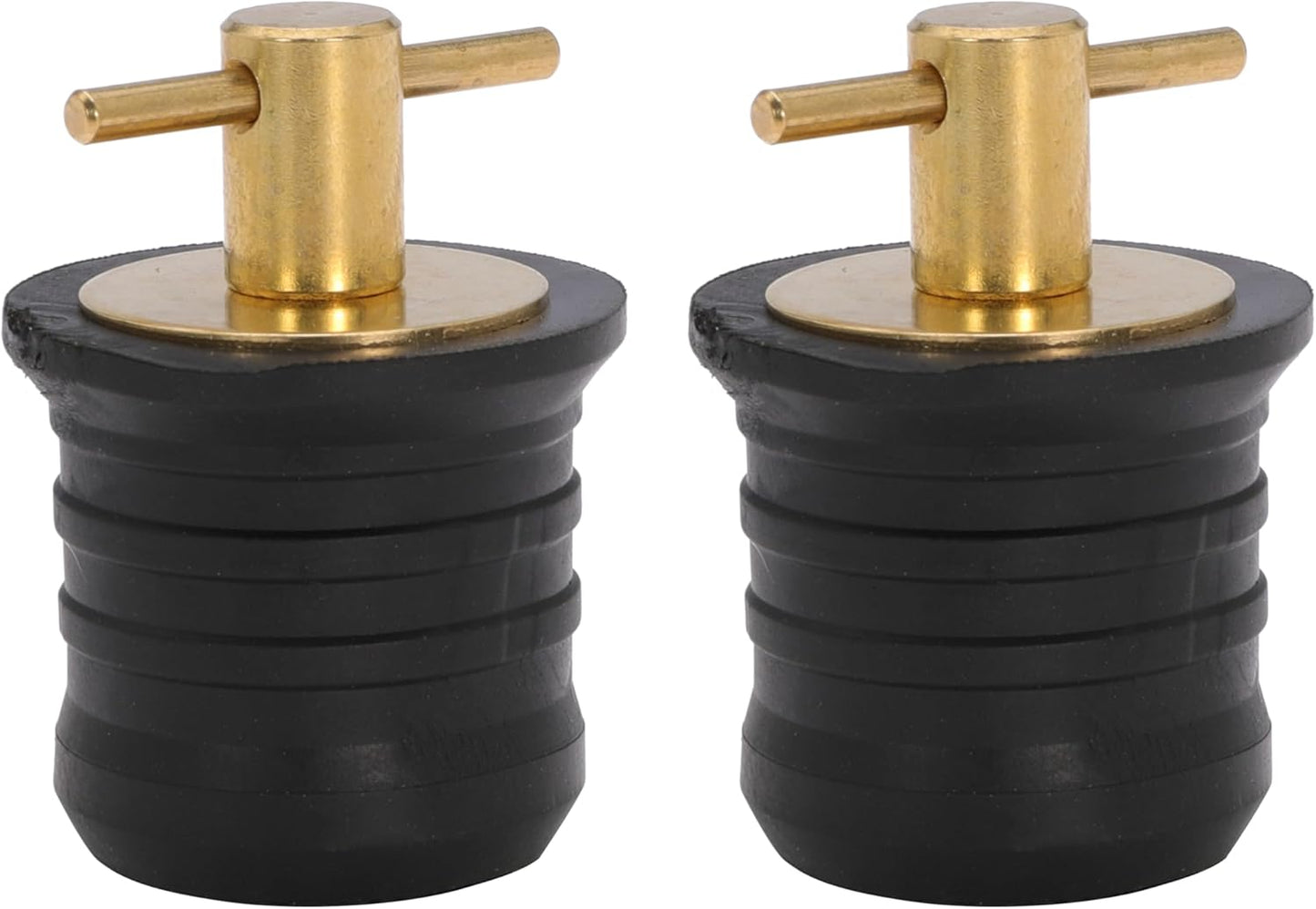 2 Pcs T-Handle Boat Plug Brass/Stainless Steel Boat Drain Plug Snap Handle Plug Rubber Drain Plug for Boat Marine