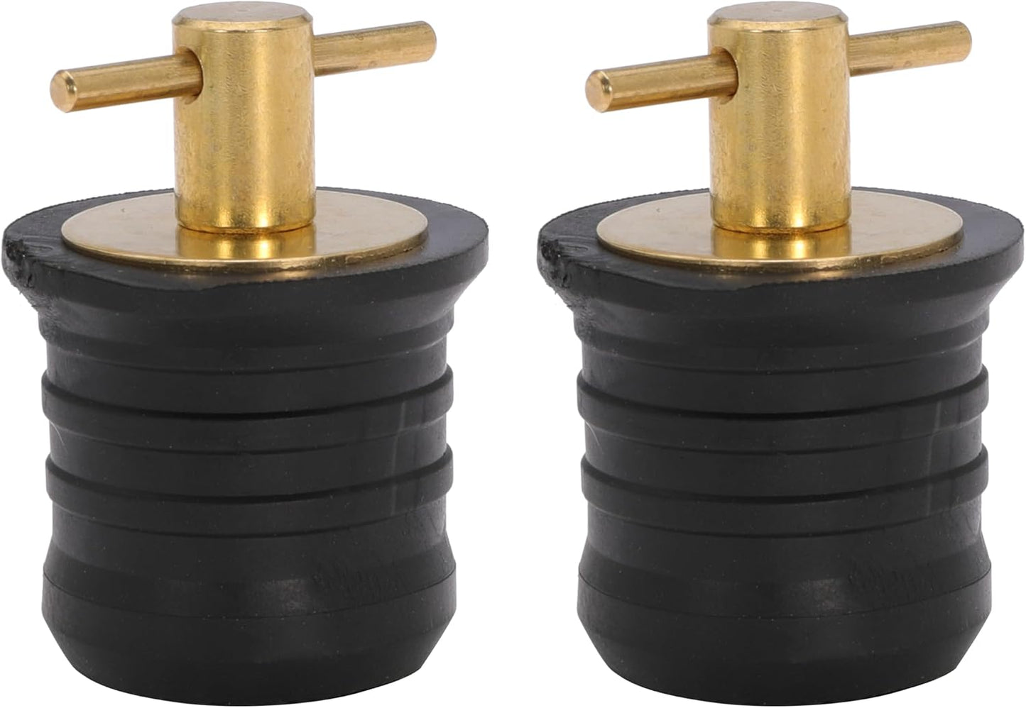 2 Pcs T-Handle Boat Plug Brass/Stainless Steel Boat Drain Plug Snap Handle Plug Rubber Drain Plug for Boat Marine