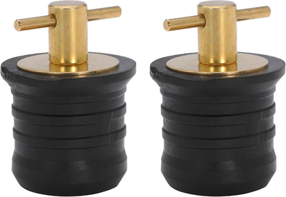 2 Pcs T-Handle Boat Plug Brass/Stainless Steel Boat Drain Plug Snap Handle Plug Rubber Drain Plug for Boat Marine