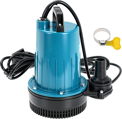 0.75HP 2900 GPH Sump Pump Electric Submersible Portable Utility Water Removal Transfer Pump for Swimming Pool Garden Pond Tubs Basement Window Wells Flood Drainage with 15 Feet Long Power Cord