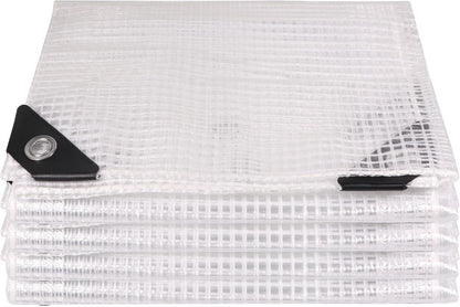 16Ftx20Ft Greenhouse Cover,Clear Plastic Tarps,16Mil Heavy Duty Waterproof tarp with UV Resistance and Grommets,Greenhouse Plastic for Gardening,Farming,Nursery,Garden