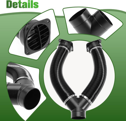 75mm Diesel Heater Pipe Duct Vent Kit with Warm Air Outlet for Webasto for Eberspacher 2KW 5KW 8KW Diesel Parking Heaters (Y-shape)