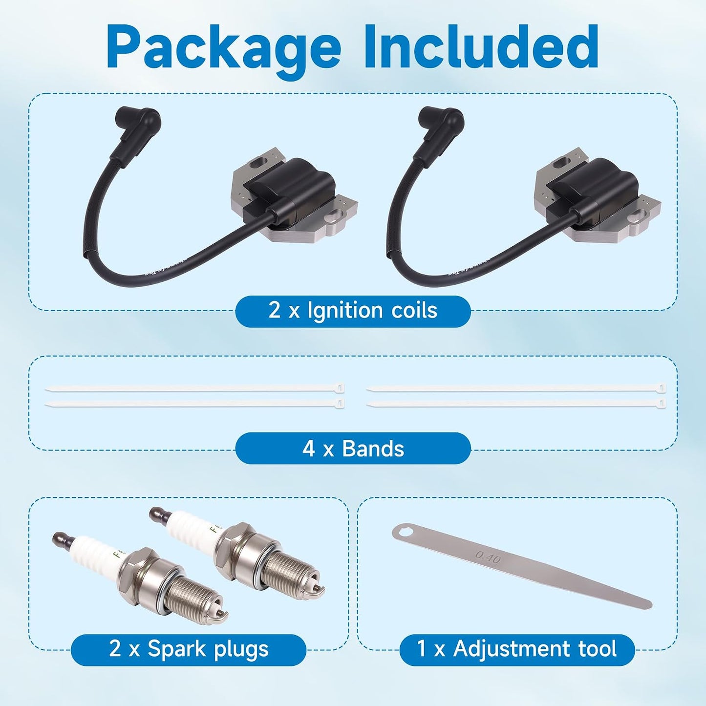 Ignition Coil and Spark Plug Replace 21171-0743 21171-0711 for John Deere for Kawasaki FR651V FR691V FX751V FX801V FX850V FR730V