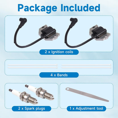 Ignition Coil and Spark Plug Replace 21171-0743 21171-0711 for John Deere for Kawasaki FR651V FR691V FX751V FX801V FX850V FR730V