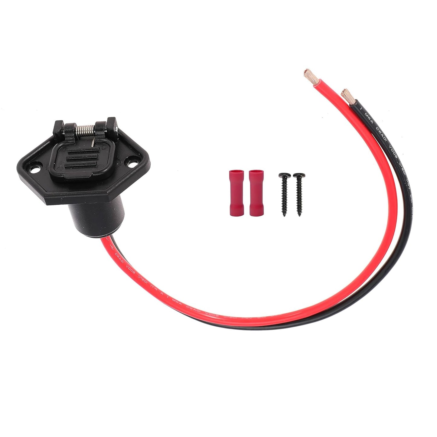 Trolling Motor Plug 8 Gauge 2 Wire 12V-24V Compatible with Minn Kota Marine Boat Waterproof Trolling Motor Connector (Plug-FE08)