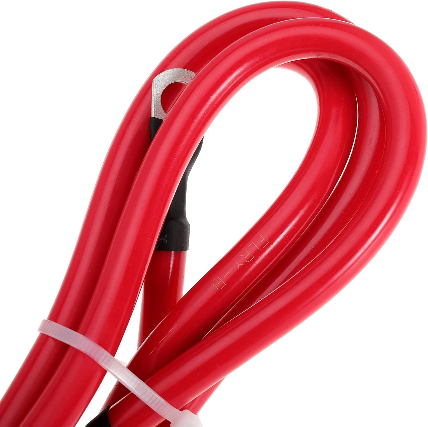 4 AWG Battery Cable 4AWG Gauge Pure Copper Battery Inverter Cables with 3/8 in Lugs Both Ends Power Inverter Wire Set for Automotive Solar Marine Boat RV Car Motorcycle Red and Black (5FT)