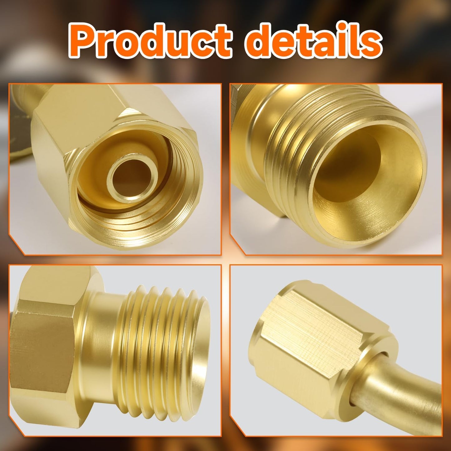 Acetylene Propane Hose Adaptors and Oxygen Hose Coupler Connect Size "B" 9/16"-18 Hose to Size "A" 3/8"-24 Regulator or Torch