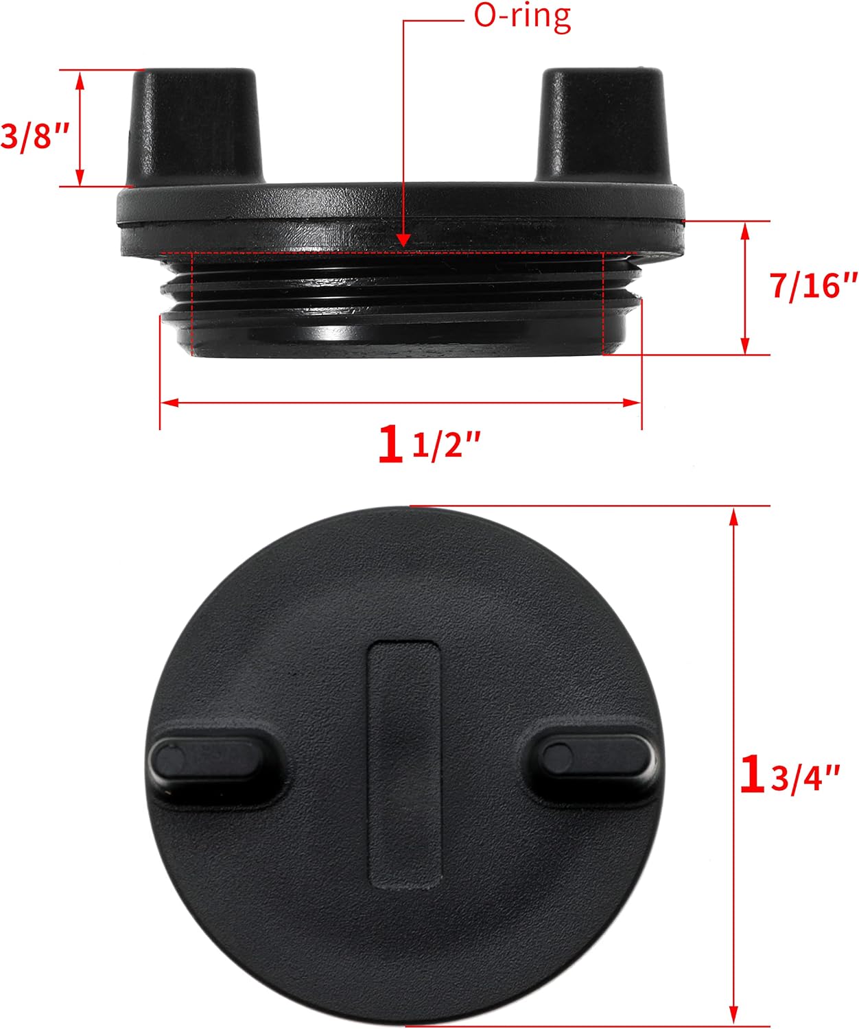 Fuel Deck Fill Cap Replaces 0126DP0BLK for Perko 1313 and 1314 Series for Seachoice 32011 for Ranger Brass Non-Locking Cap 2 Pcs