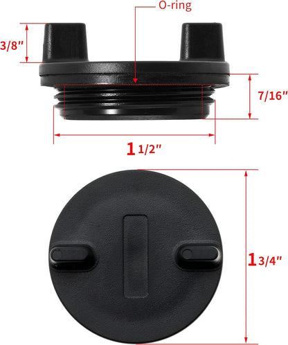 Fuel Deck Fill Cap Replaces 0126DP0BLK for Perko 1313 and 1314 Series for Seachoice 32011 for Ranger Brass Non-Locking Cap 2 Pcs