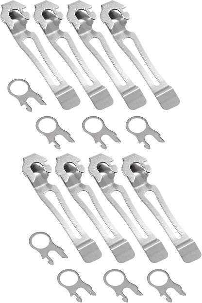 Quick-Release Pocket Clips + Lanyard Ring Set Stainless Steel Quick Release Multi-Tool Pocket Clip (8)