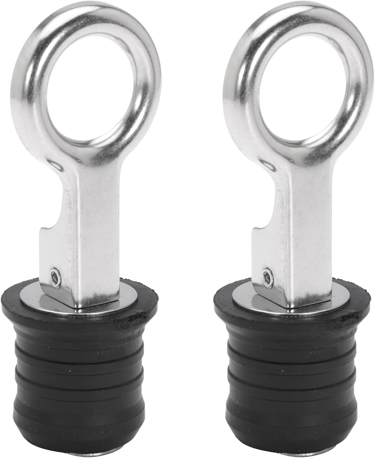 Boat Drain Plug - O-Handle Snap Plug, Brass/Stainless Steel, Rubber