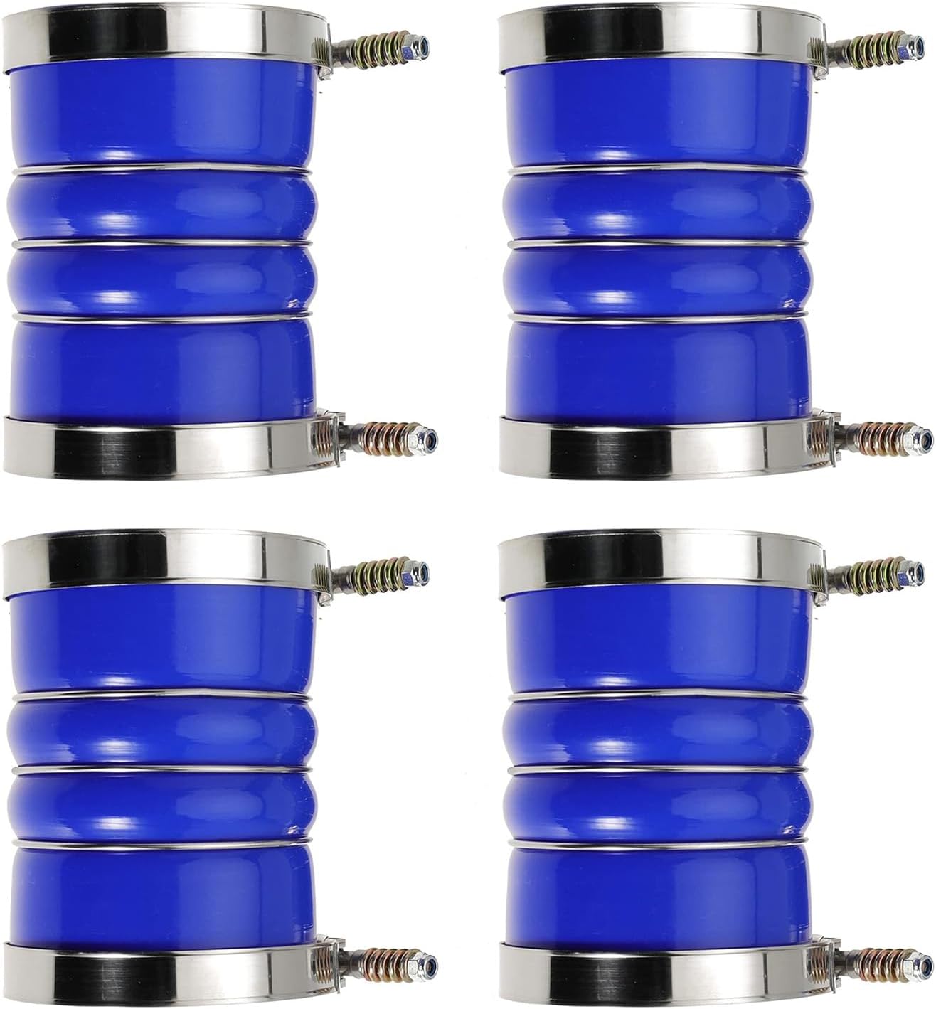 Silicone Charge Air Cooler Hump Hose Boot Set 4" X 6" 4 inch with T Bolt Clamp Blue 4PC
