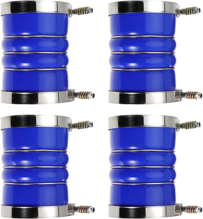 Silicone Charge Air Cooler Hump Hose Boot Set 4" X 6" 4 inch with T Bolt Clamp Blue 4PC