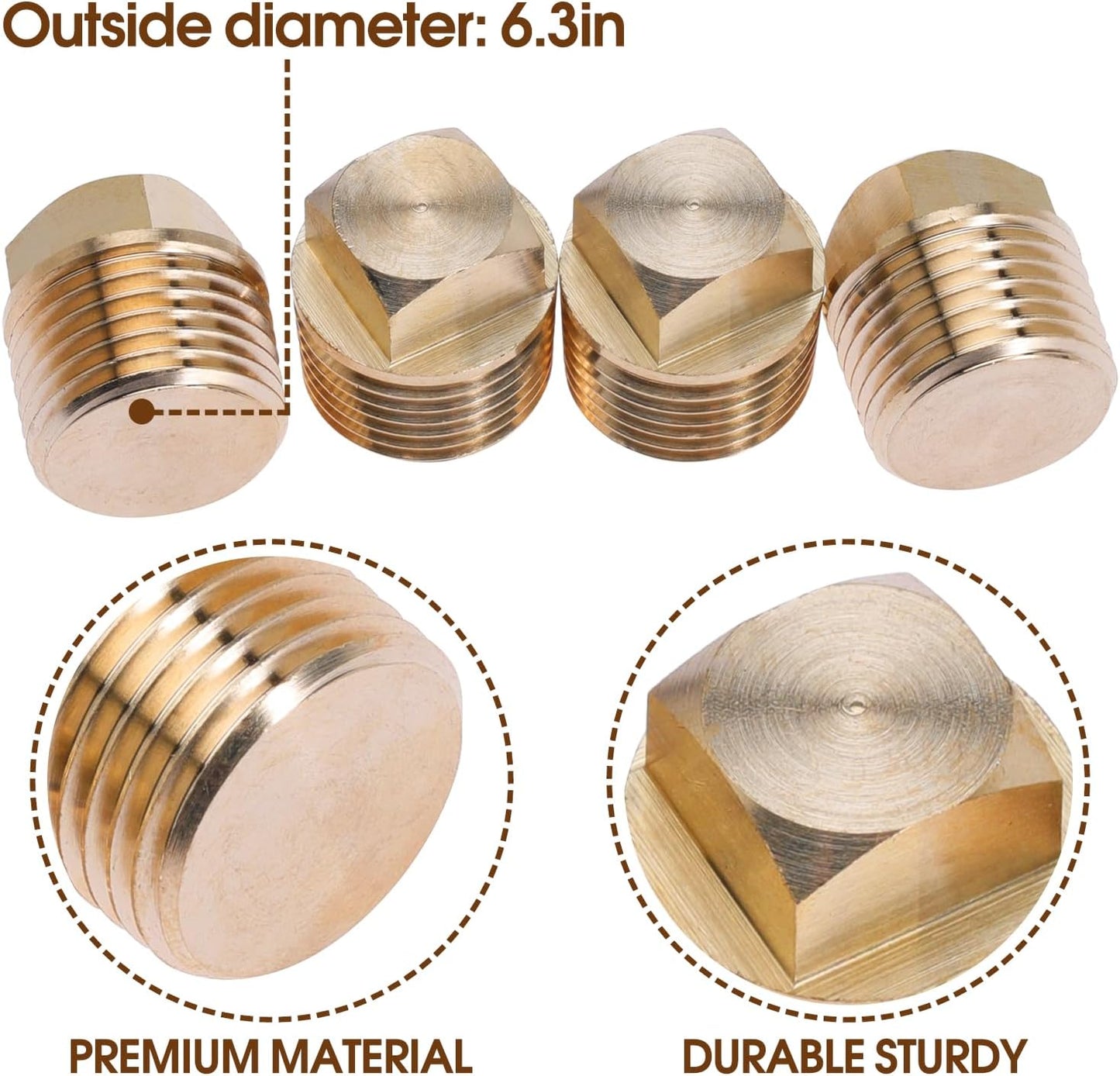 Boat Plug 1/2 Inch NPT Brass Boat Drain Plugs Thread Boat Garboard Drain Plug Fits for Most Boat Hulls