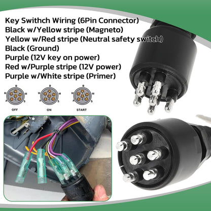 Ignition Key Switch with Safety Lanyard Replace 5005801 175974 for OMC for Johnson for Evinrude 40-200HP Outboard Motor