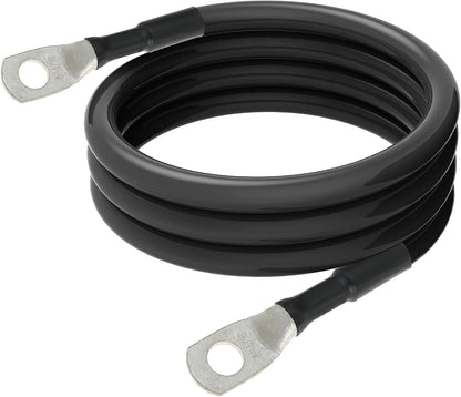 6 AWG Battery Cable 6AWG Gauge Battery Inverter Cables for Automotive Solar Marine Boat RV Car Motorcycle (6 AWG, 3FT, 5/16")