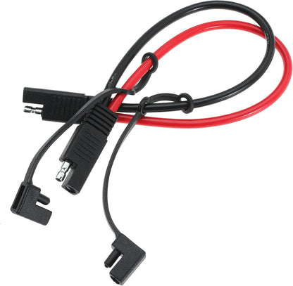 10AWG SAE Extension Cable 10 Gauge SAE to SAE Extension Cord with Two Prong Connectors for Solar RV Automotive (1FT)