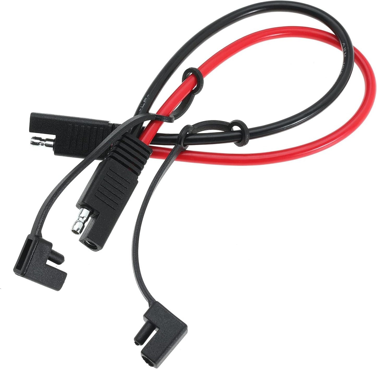 10AWG SAE Extension Cable 10 Gauge SAE to SAE Extension Cord with Two Prong Connectors for Solar RV Automotive (1FT)