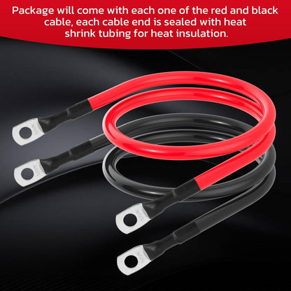 6 AWG Battery Cable 6AWG Gauge Battery Inverter Cables for Automotive Solar Marine Boat RV Car Motorcycle (6 AWG, 20in, 5/16")