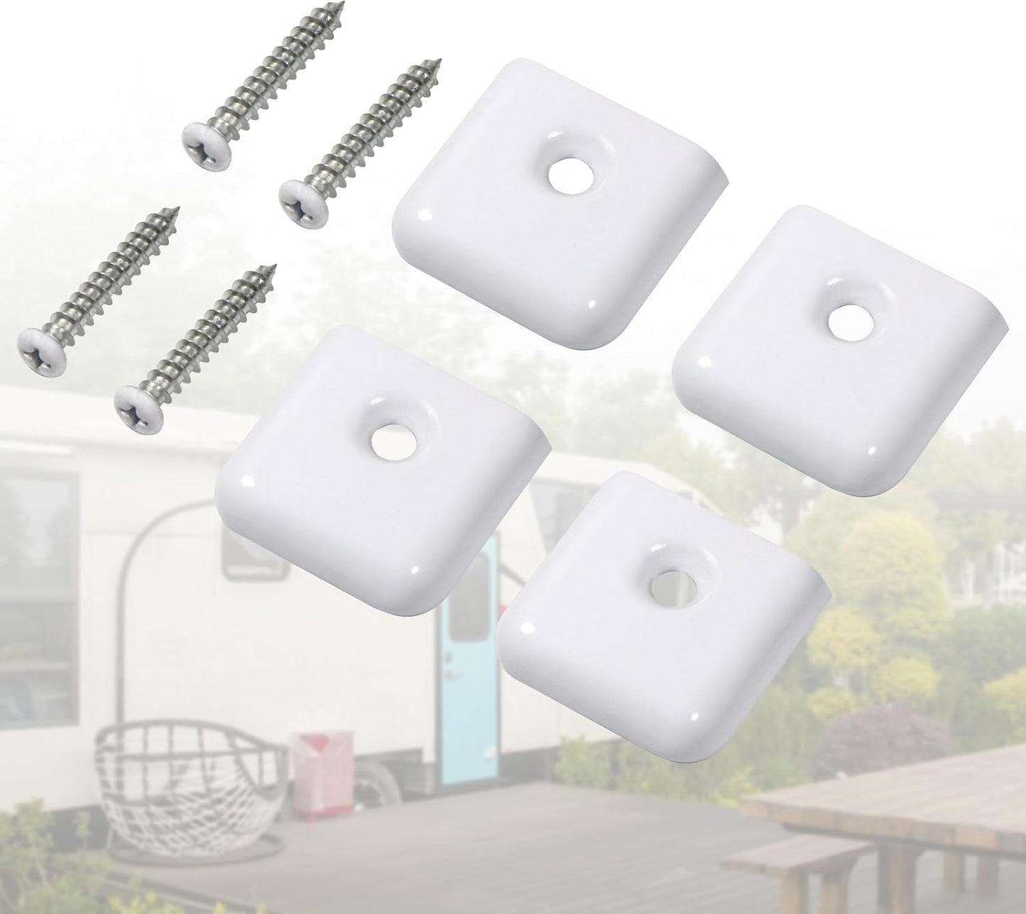 RV Trim End Caps for 1 Inch Vinyl RV Trim Molding Screw Covering Strip (White, 10pcs)