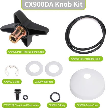 CX900G Pool Filter Locking Knob CX900DA Pool Filter Knob Kit for Hayward Star-Clear Plus Cartridge C751 C7512 C900 C9002(S) C1200 C12002(S) C1502 C17502(S) C2002 Filters
