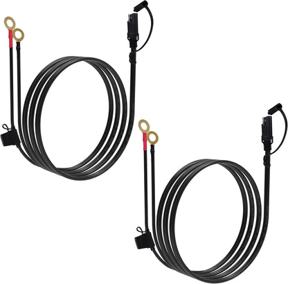 3.3FT 18AWG SAE Extension Cable, Battery Charger Cord 18 AWG, 2 Pin Quick Disconnect SAE to O Ring Terminal Harness Extension Cord for Solar Batteries Cars Motorcycles, 6pcs