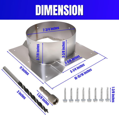 8 Inch Shipping Container Roof Vent Adapter 8" for Whirlybird Turbines, Round Chimney Caps and Corrugated Roof Window Vents, 2 Pack, Silver
