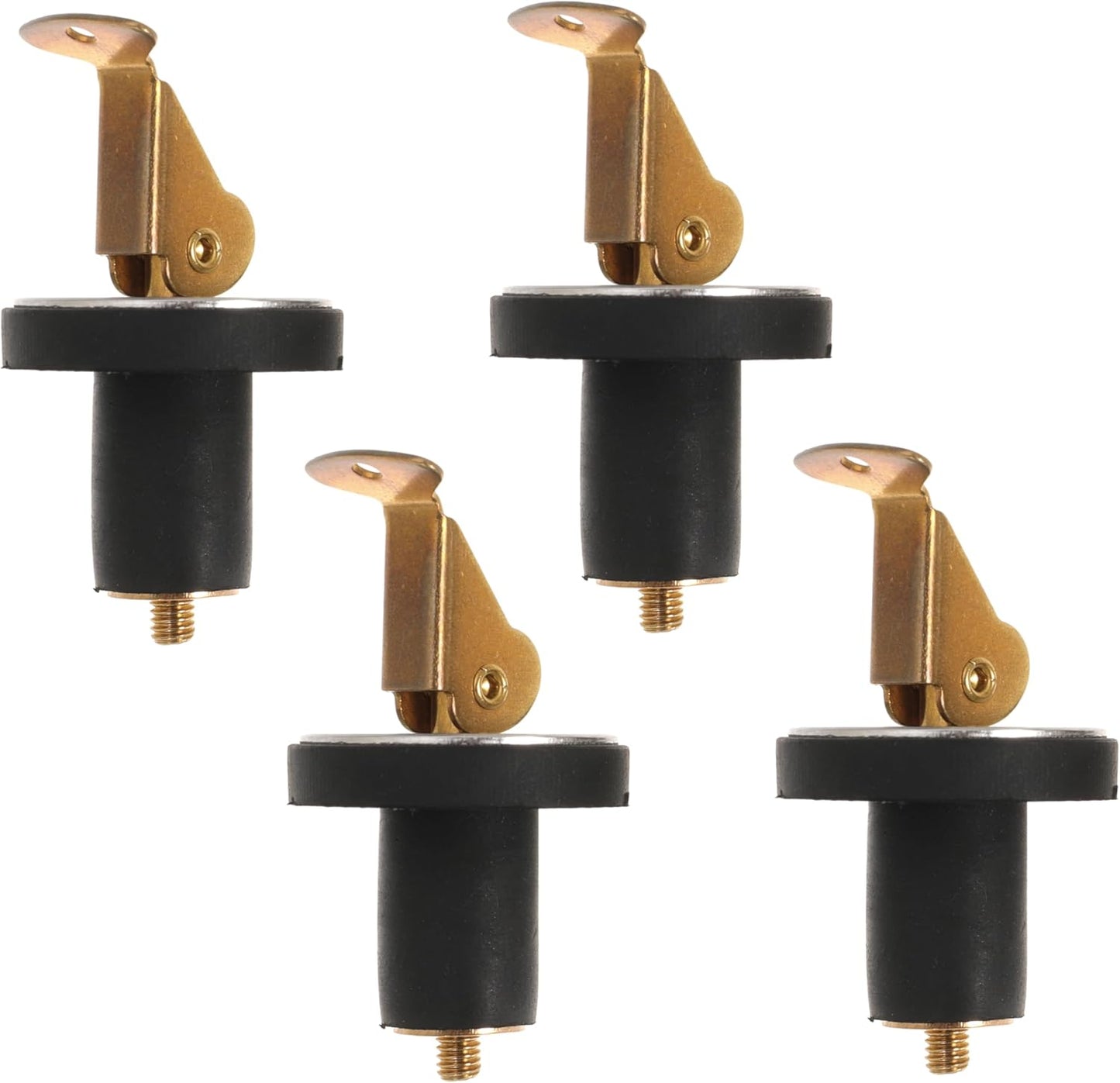 4 Pack Brass Boat Plug Drain Plug Boat Snap Handle Plug Deck Plug for Boat Marine