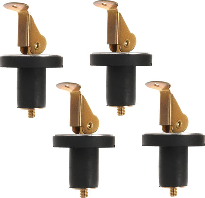 4 Pack Brass Boat Plug Drain Plug Boat Snap Handle Plug Deck Plug for Boat Marine
