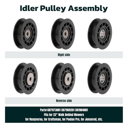 Idler Pulley Belt Repair Kit Replaces 587973001 587969201 580364609, fits for Husqvarna LC221A LC221AH Walk-Behind Lawn Mowers, for Husqvarna 22" AWD HU675AWD HU725AWD Mowers