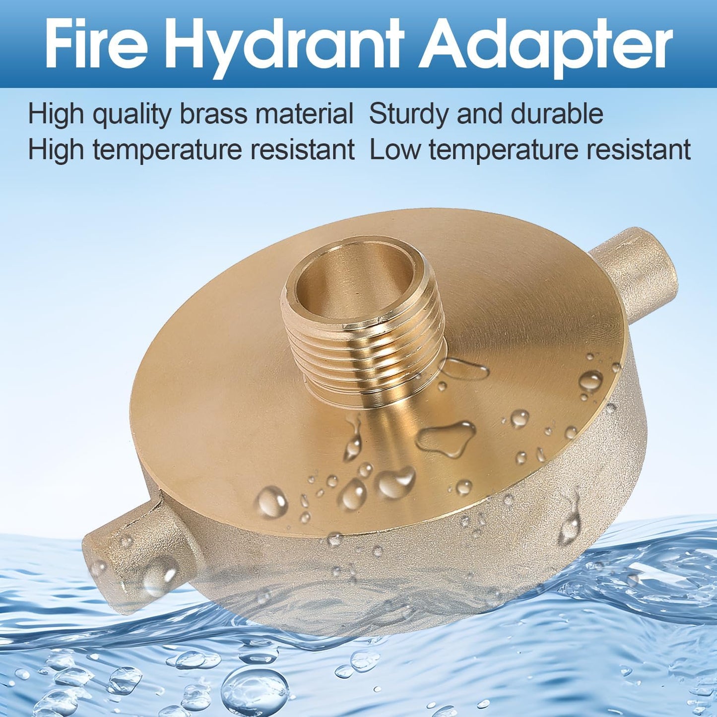 2 PCS 2-1/2" NST (NH) Female x 3/4" GHT Male Fire Hydrant Hose Adapter Brass Fire Equipment with Pin Lug for Fire Hydrants, Pipes, Hoses