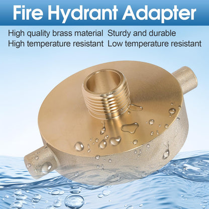 2 PCS 2-1/2" NST (NH) Female x 3/4" GHT Male Fire Hydrant Hose Adapter Brass Fire Equipment with Pin Lug for Fire Hydrants, Pipes, Hoses