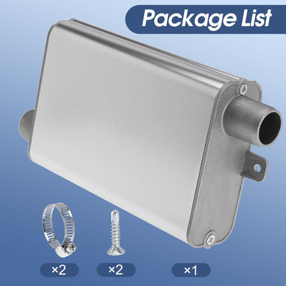24mm Exhaust Muffler Pipe Upgraded for Chinese for Eberspacher Diesel Heaters Air Compressor with 2 clamps and screws, Silver