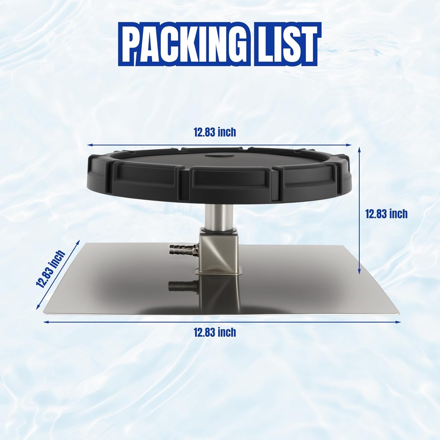Pond & Lake Aeration Accessories with Membrane Diffuser Stainless Steel Chassis for Pond Aeration System, 10 inch