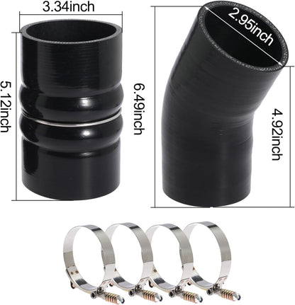 6.0 Hose Boot Kit For Ford F250 F350 6.0L Diesel Powerstroke 2003 2004 2005 2006 2007 with T Bolt Clamp