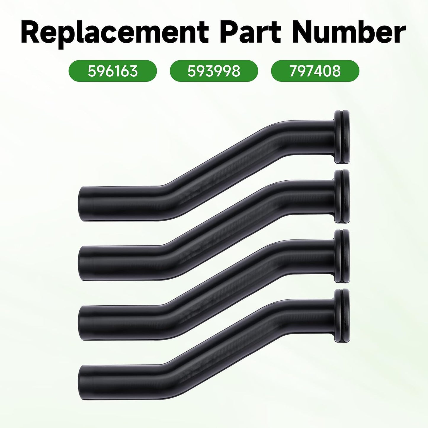 596163 Vacuum Hose for John Deere D125 D130 D140 D160 D170 Lawn Mower Tractor Replaces 593998 797408 2pcs