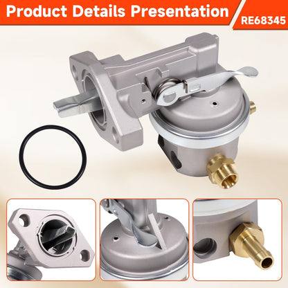 RE68345 Fuel Lift Pump for John Deere 4045 4045DF 4045HF 4045TF 6068 6068HF 6068TF 4.5 6.8 4.5L 6.8L Engine