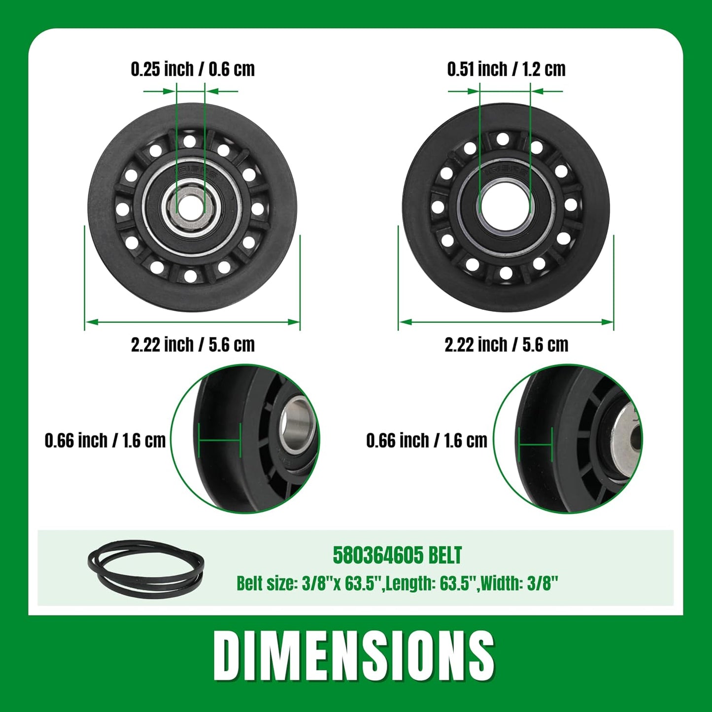 Replacement 587973001 587969201 580364609 Belt Repair Kit LC221A LC221AH Belt and Pulley Kit for Husqvarna 22" AWD HU675AWD HU725AWD Walk-Behind Lawn Mowers