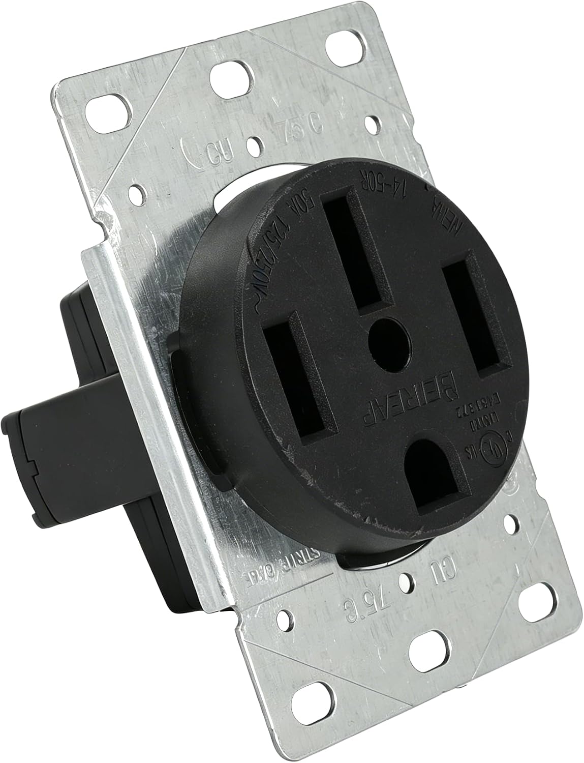 Straight Blade Device Receptacle for NEMA 14-50R 50 Amp EV Charging Receptacle for Electric Vehicles RVs 125/250 Volts