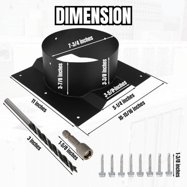 8" Shipping Container Vent 8 Inch Corrugated Roof Vent Adapter Roof Vent Adapter Fits for Whirlybird Roof Turbines, Set of 1