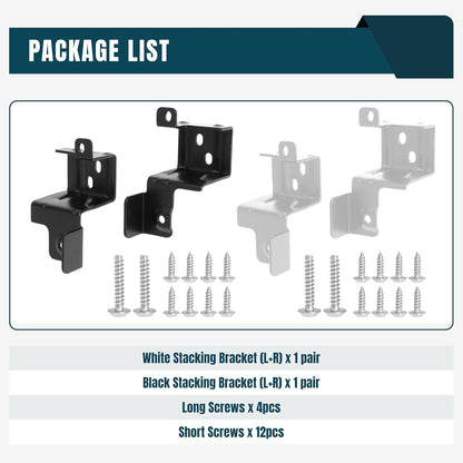 Replacement GFA24KITL Stacking Kit for G-E 24 Inch Wide Washers and Dryers, Stack Bracket Kit 24 In Front Load Laundry Stacking Kit, White+Black