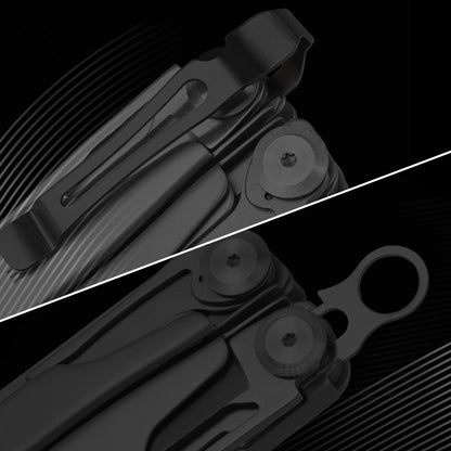 Quick-Release Pocket Clip+ Lanyard Ring Set Stainless Steel Quick Release Multi-Tool Pocket Clip(Black-1)