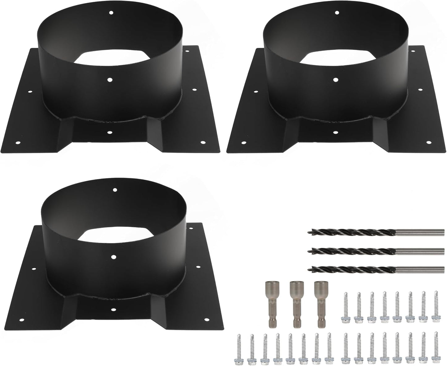8 Inch Shipping Container Roof Vent Adapter 8" for Whirlybird Turbines, Round Chimney Caps and Corrugated Roof Window Vents, 1 Pack, White