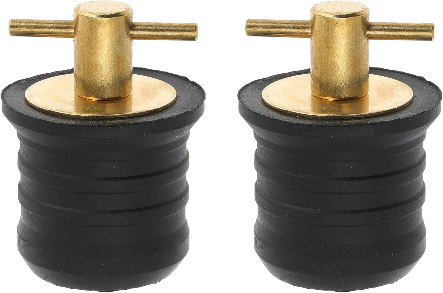 2 Pcs Boat Drain Plug With T Handle - Snap Rubber Plugs With Brass/Stainless Steel Handle - Marine Twist Accessories