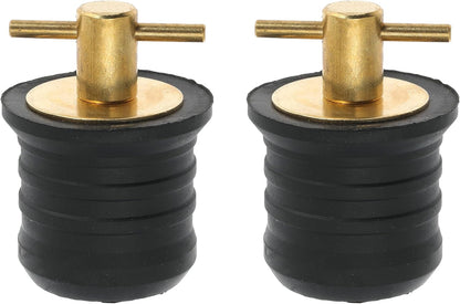 2 Pcs Boat Drain Plug With T Handle - Snap Rubber Plugs With Brass/Stainless Steel Handle - Marine Twist Accessories