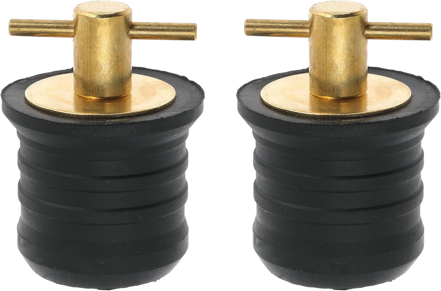2 Pcs Boat Drain Plug With T Handle - Snap Rubber Plugs With Brass/Stainless Steel Handle - Marine Twist Accessories